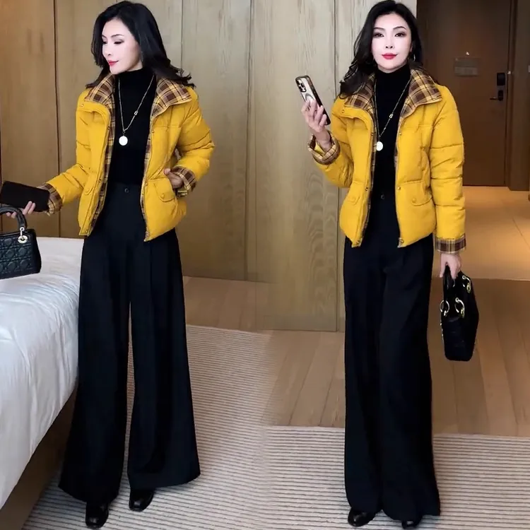 时尚立领短款棉服女2025冬季新款洋气宽松显瘦百搭加厚保暖外套潮