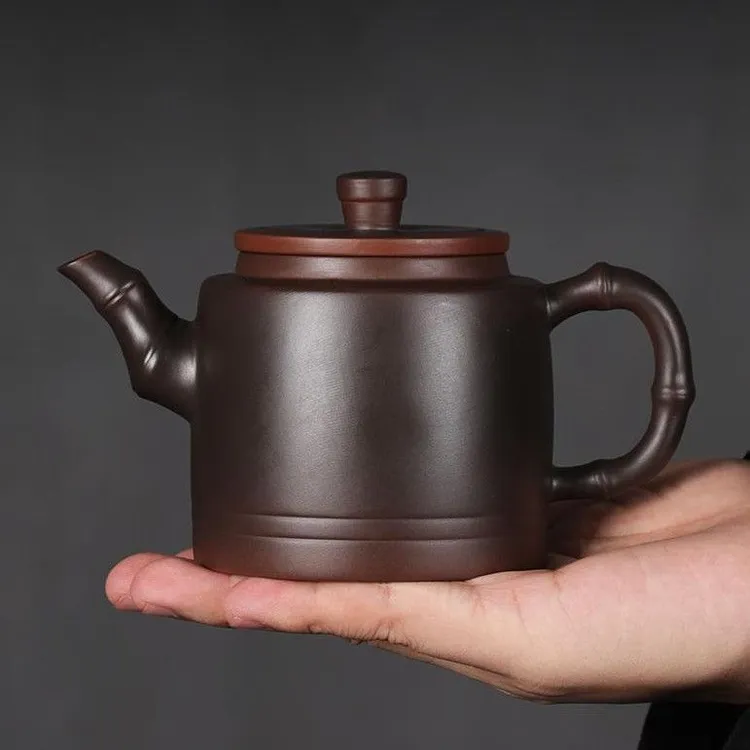 全手工云南原矿紫陶茶壶家用单壶紫泥手工紫砂壶茶具壶竹节壶大号商品图