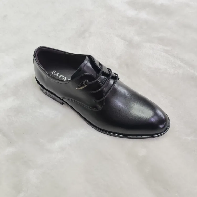 头层牛皮男士商务正装皮鞋系带单鞋