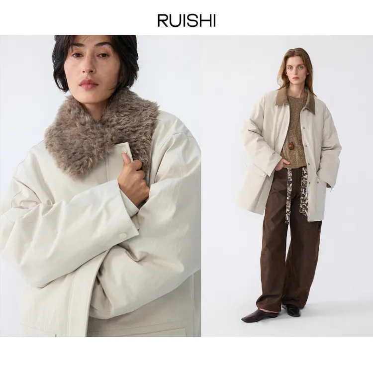 RUISHI芮时曼城旅者白鸭绒巴恩风派克女冬R25D1124805冬装氛围感