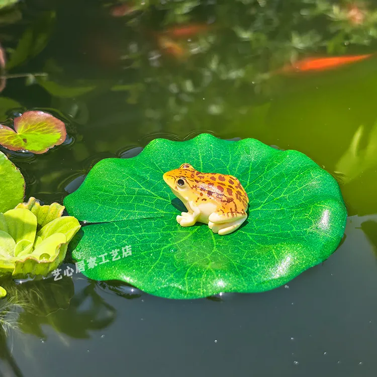 仿真荷叶水面漂浮装饰青蛙小摆件古法养鱼鱼池鱼缸池塘造景装饰品