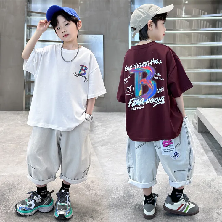 男童夏装套装夏季2025新款儿童短袖男孩酷帅中大童夏款潮帅气时髦