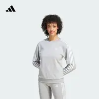 流光风 阿迪达斯官方 休闲日常三条纹圆领卫衣女款轻运动IM0206