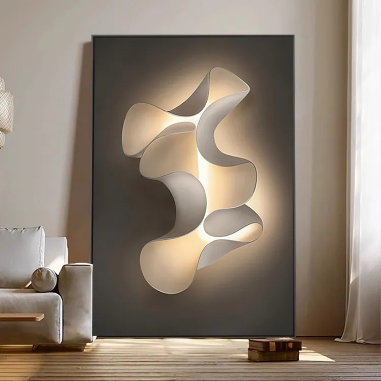 现代轻奢沙发背景装饰画抽象意式极简客厅挂画高级感入户玄关壁画