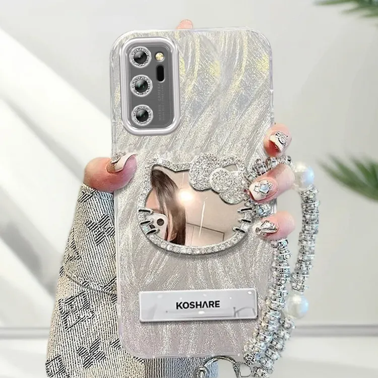 自带镜头膜荣耀V30手机壳OXF-AN00羽纱KT猫镜子软壳Honorv30pro全