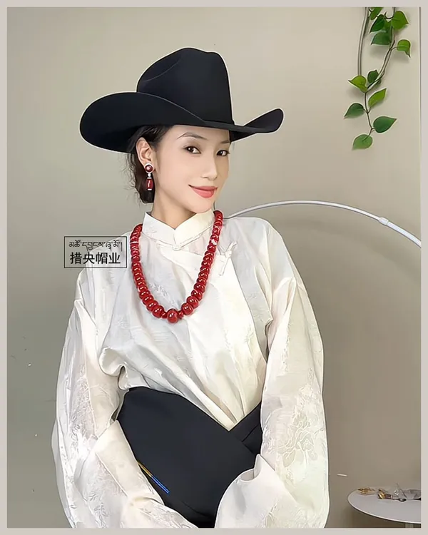 藏式礼帽男女同款美式大牛仔纯羊毛帽子