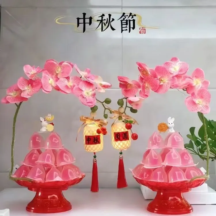潮汕双色夹心爆浆水蜜桃仙桃造型果冻塔礼盒装中秋节摆盘休闲零食