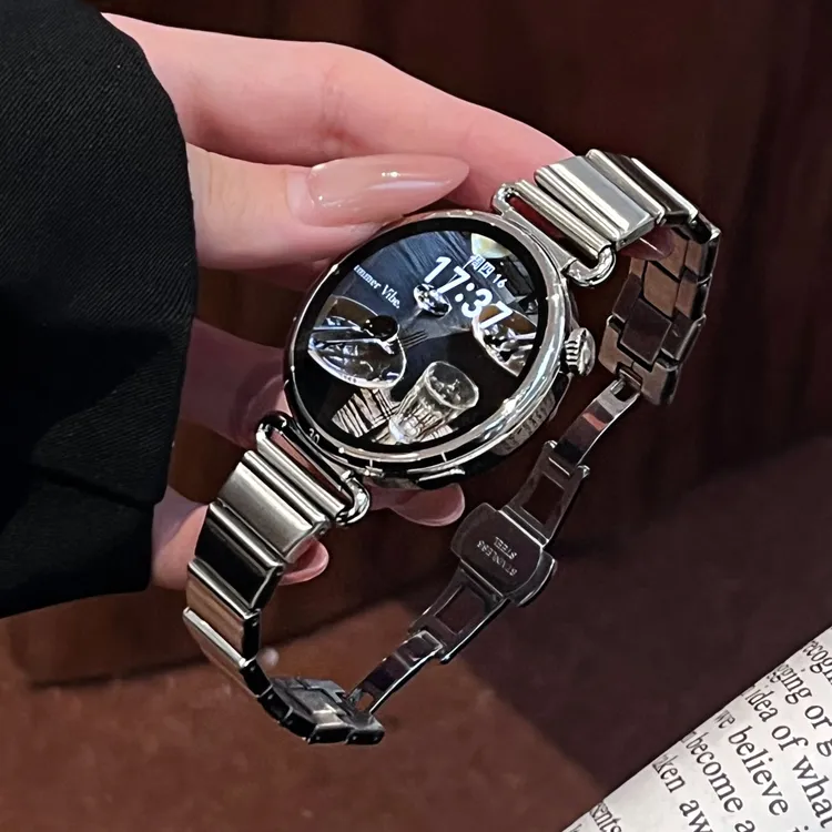 适用于华为手表gt6新款一珠小蛮腰watchgt5不锈钢表带高级gt4腕带