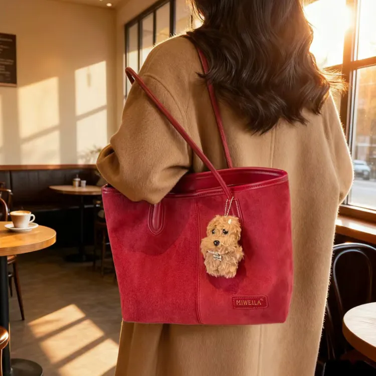 红色托特包女2025新款婚包高级感大容量通勤单肩包百搭结婚新娘包