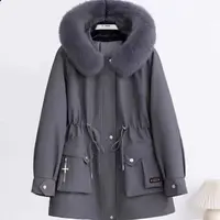 冬季兔兔内胆四叶女款毛领派克服