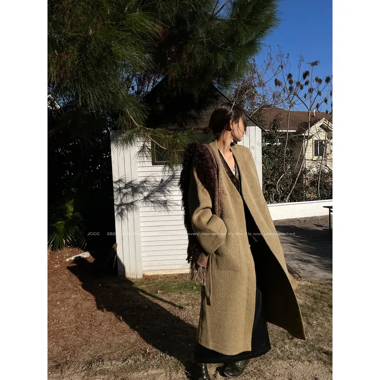 JCCC影子【冬日氧气】苏力绵羊毛混纺极简ROW长款大衣外套JE4FSD16