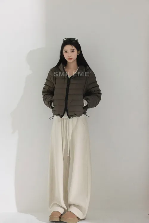 3-SMILEME【蔷薇恋人】秋冬保暖加厚加绒垂感弯刀休闲裤MC10025412