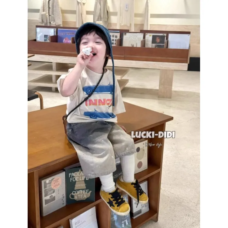 韩国童装男童卡通汽车印花短袖t恤2025夏装新款儿童宝宝纯棉上衣