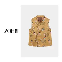 ZH042【左韩】“繁花仕女”新中式可爱百搭国风洋气上衣马甲JH520012C