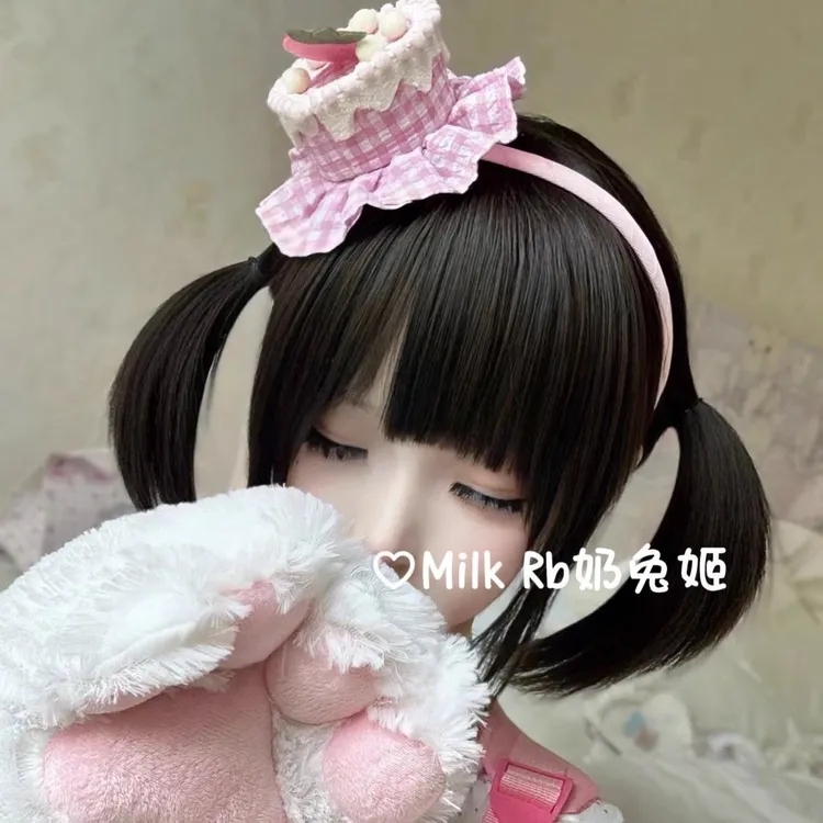 奶兔姬*草莓蛋糕/ 可爱软妹原创甜心少女粉色派对漫展发饰发箍