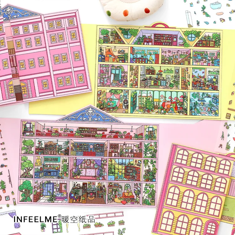 infeel.me今日营业中第20弹大版造景贴纸微缩堆叠场景手账贴画