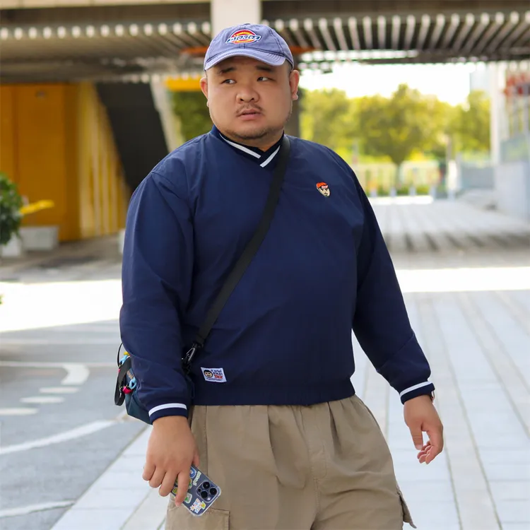 TRCE镭创 秋季时尚百搭潮流宽松V领套头上衣男士休闲卫衣