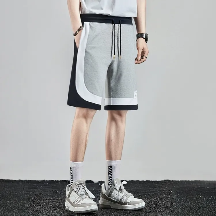 短裤男士夏季2025新款时尚百搭潮流沙滩短裤四分裤撞色休闲运动裤