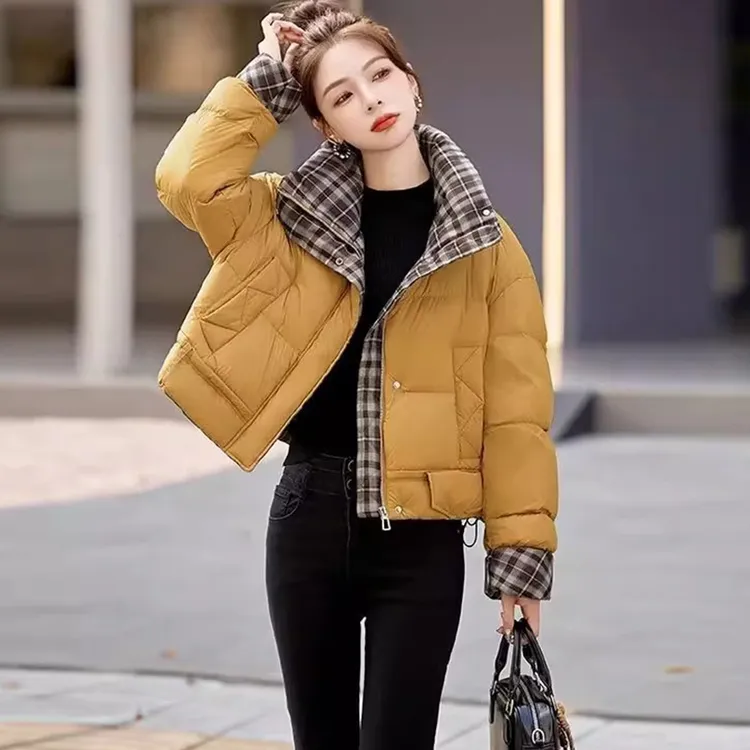 立领短款棉服女2026冬季新款加厚短款外套小个子时尚气质宽松女