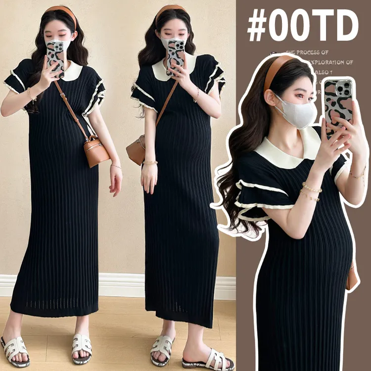 舒适时髦孕妇装夏装新款爆款简约百搭修身显瘦外出休闲孕妇连衣裙