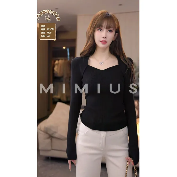 【mimius】P 羊毛混纺软糯百搭修身显瘦针织衫 WG11083