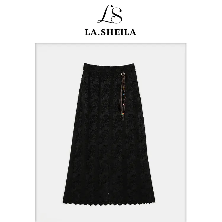 LA.Sheila 植绒蕾丝刺绣半身裙253-BQ/0924-5820