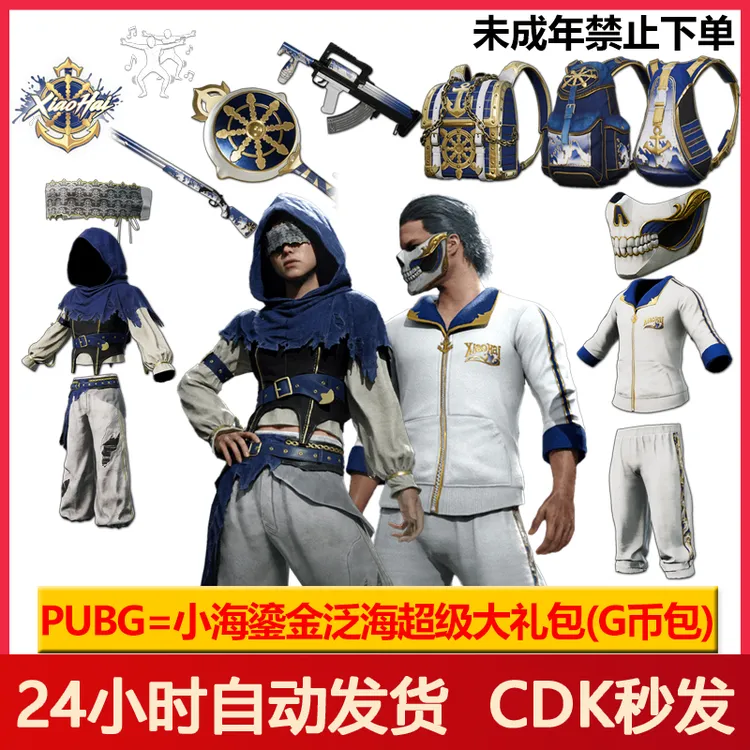 PUBG小海联名鎏金泛海大礼包绝地求生小海白东吃鸡柏林面【GB包】