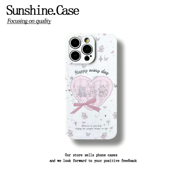 【猜丁壳专属】爱心小兔子菲林软壳适用苹果oppo华为vivo小米手机壳