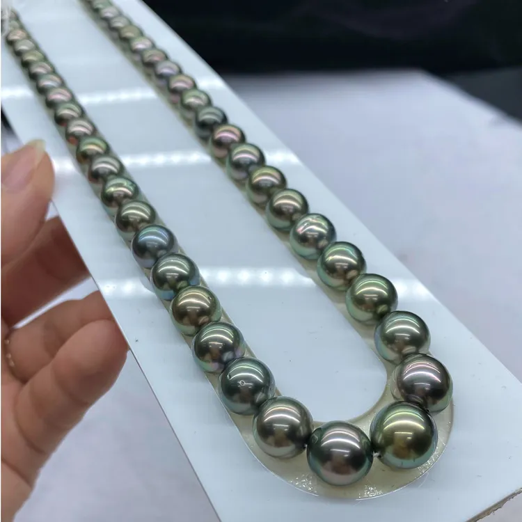 8.2-10.9mm大溪地黑珍珠项链