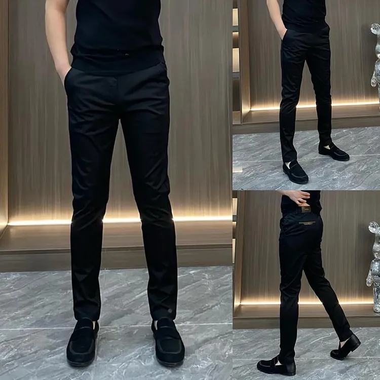 长裤男春秋时尚精品欧货西裤高档弹力修身直筒裤轻商务简约休闲裤