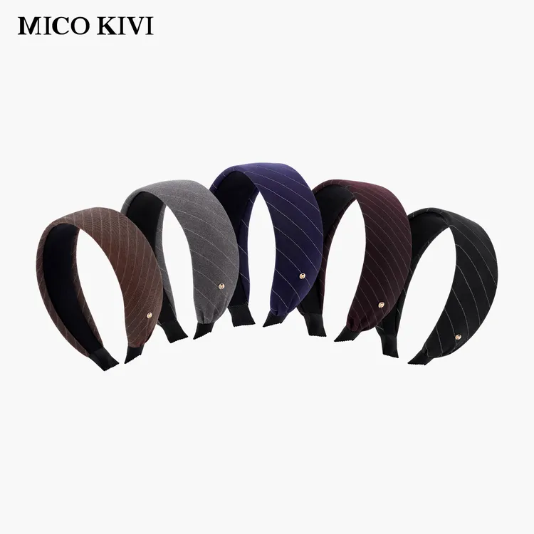 Mico Kivi 经典老钱风学院复古时髦西装条纹面料宽发箍简约高级