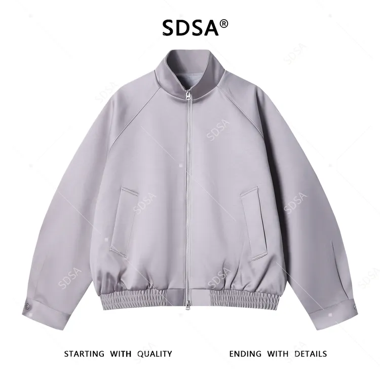 SDSA男士秋冬新款痞帅男装美式纯色立领拉链卫衣高街百搭宽松上衣