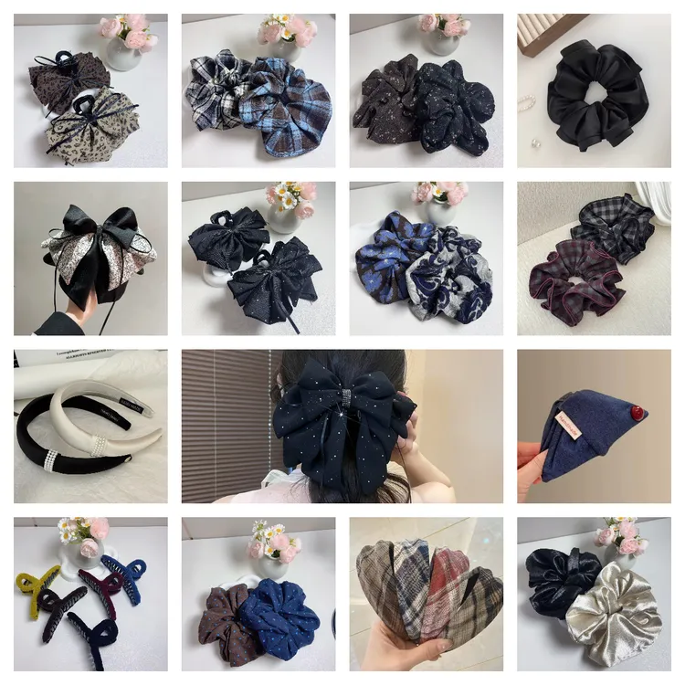 【一组两个任选】韩系高级感简约气质方巾发圈【无质量问题不退不换】