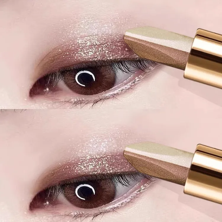 法国兰寇荐懒人双色眼影棒不晕染一抹成型珠光大地色初学者新款