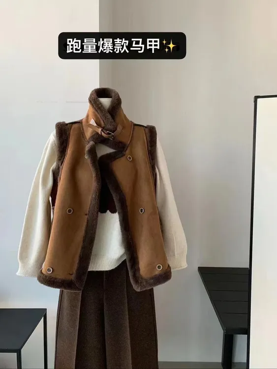 1900时尚百搭立领一体马甲97112