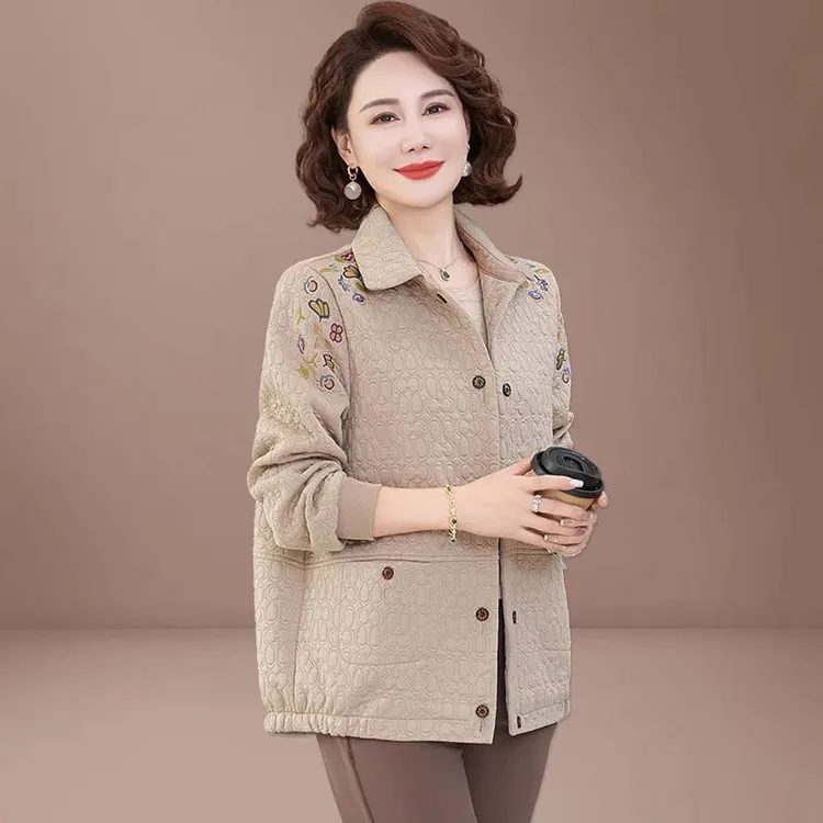 贵夫人品牌短款风衣2025新款妈妈早春装外套中老年女春秋夹克洋气