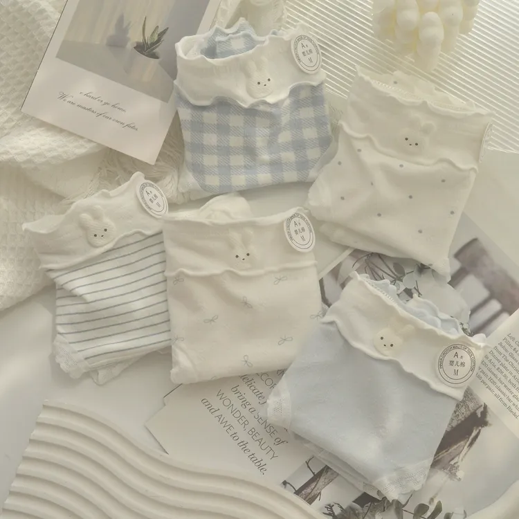 A类棉甜美清新内裤女纯棉少女中腰学生10A抗菌全棉裆透气三角裤