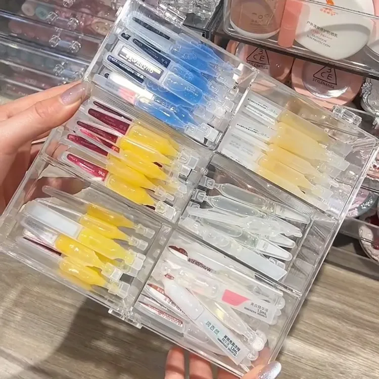 次抛精华液收纳盒桌面透明亚克力化妆品护肤品香水口红小样整理盒