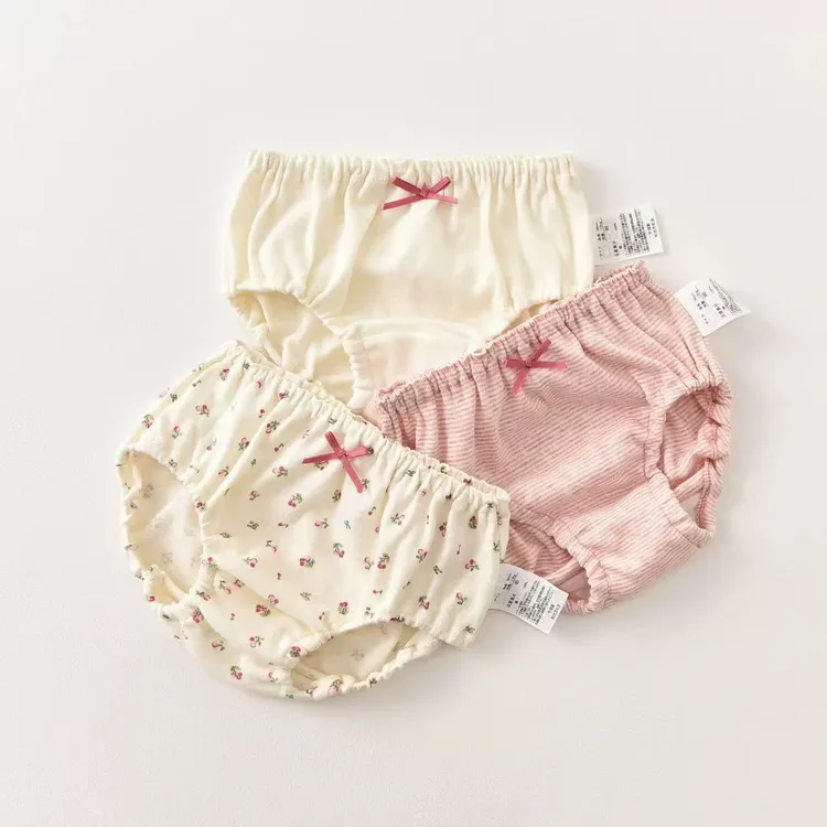 （四条装）吸汗内裤欧若智性风休闲夏季平角透气日系女童