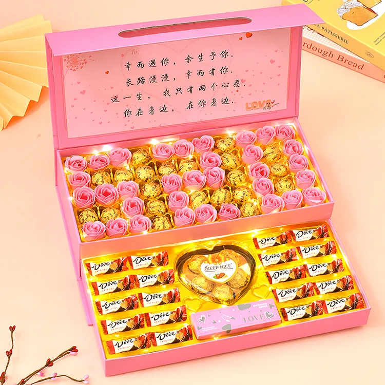 生日礼物送女朋友老婆闺蜜异地恋惊喜创意浪漫高档双层巧克力礼盒