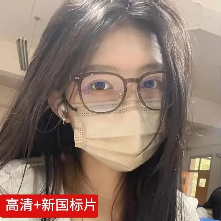超轻冷茶色眼镜框素颜显白防蓝光辐射眼镜女抗疲劳无度数护目镜男