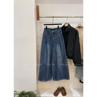 【牛仔控】秋冬复古牛仔裤遮胯高腰显瘦松弛感阔腿裤