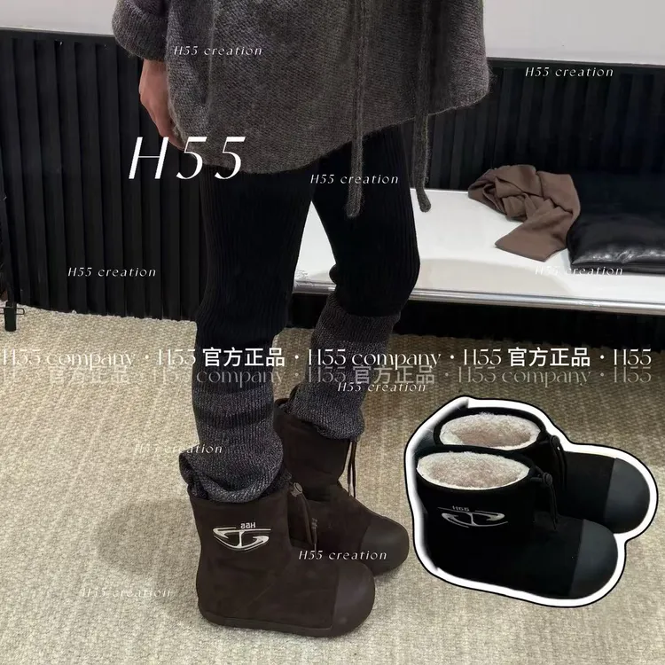 H55-【800g棉里】熊掌面包丨寒冬版雪地靴3cm31-2890-RD