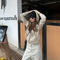 【ASHLEYASS】“后背刺绣外套”400克花纱交织棉毛圈外套LSW251132W