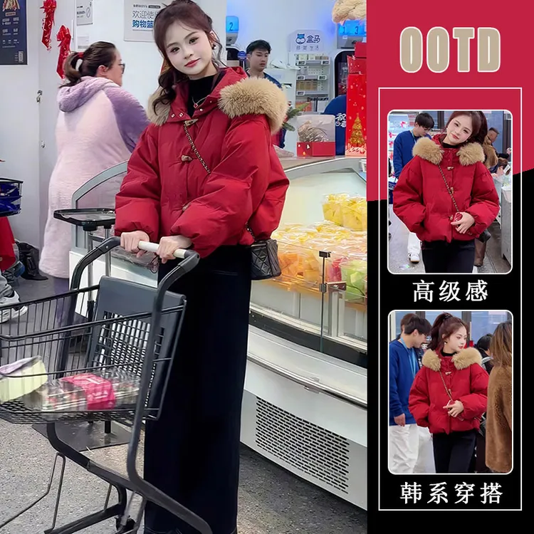 过年战袍冬季套装今年流行漂亮高级感红色新年棉服外套2025年新款