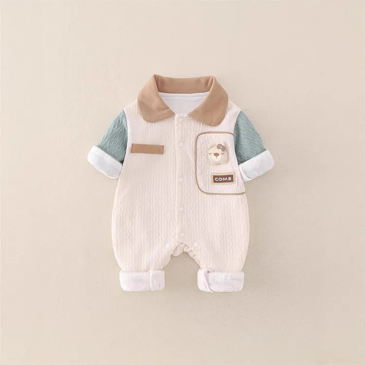 婴儿衣服秋装新生儿男宝宝连体衣满月百天超萌外出哈衣爬服春秋季