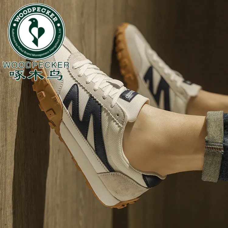 啄木鸟新款网面阿甘休闲运动跑步板鞋低帮鞋子男款潮鞋耐磨防滑百
