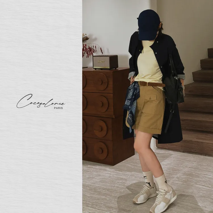 韩彬彬"长腿秘密"精致小设计长腿神器百搭四分裤2321-2