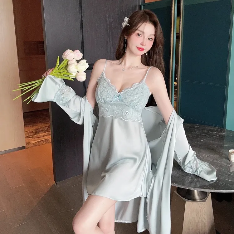 【梦幻时分】夏季薄款显瘦气质性感纯欲风法式时尚女士美背宫廷睡衣