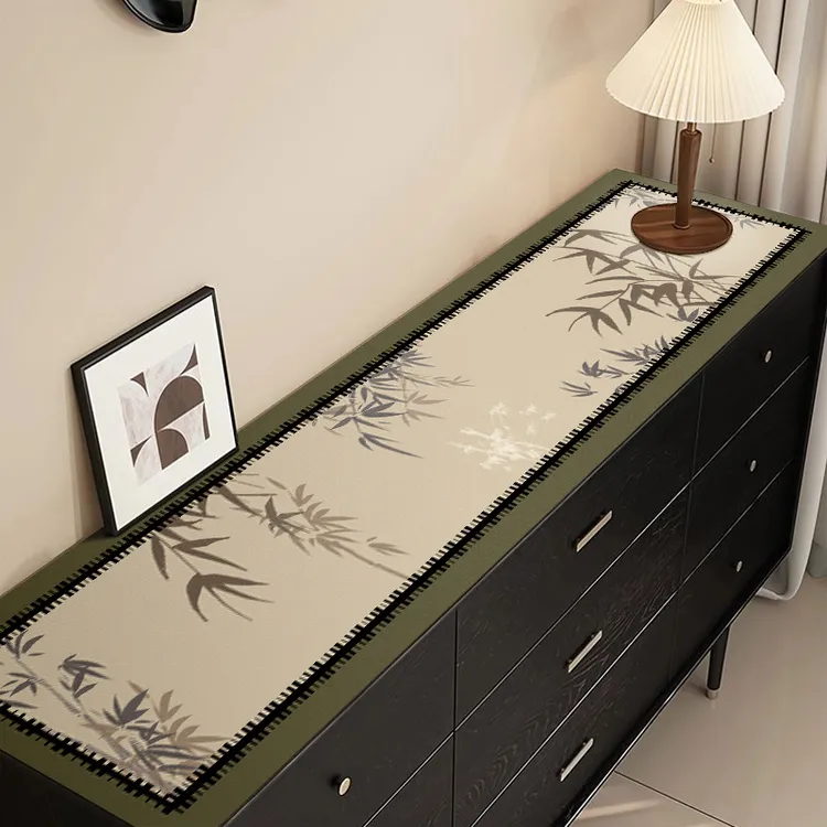 法式餐边柜桌垫中古风轻奢高级感电视柜台面保护垫玄关柜防水桌布